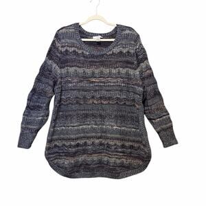 CJ Banks XXL Cozy Boho Sweater Textured Open Knit Metallic Layering 3 Seasons